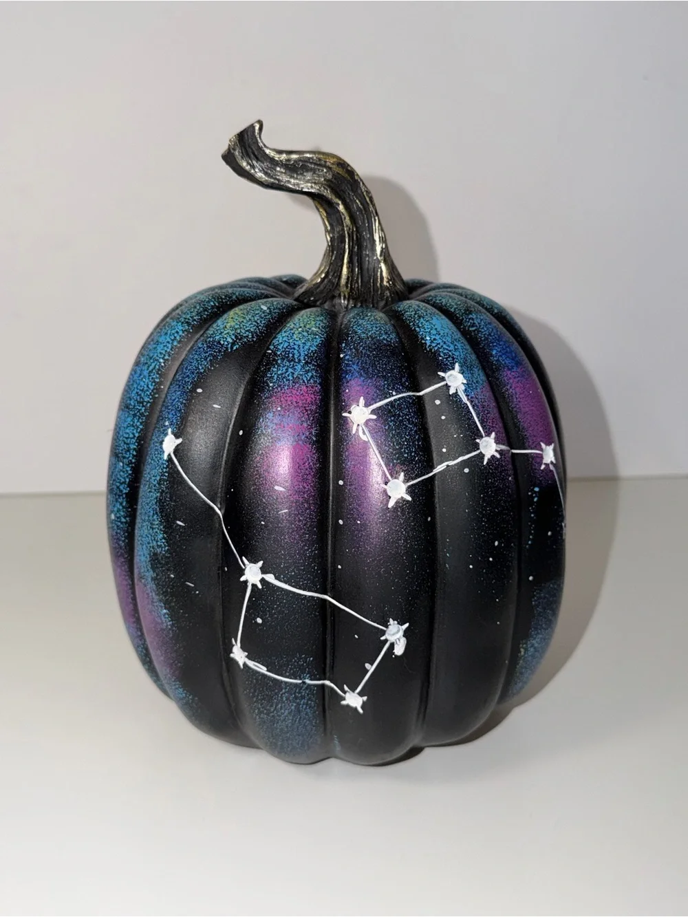 Black Galaxy Constellation Faux Pumpkin Halloween Decor by Ashland